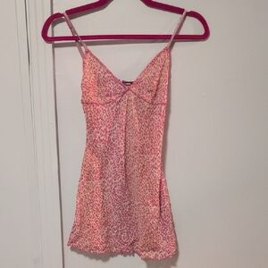 ⚡3/40$⚡ Leopard Print Pink Cami Lingerie Dress